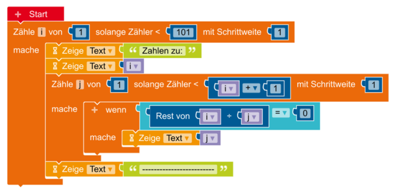 Zählschleifen für die Mathematik.
