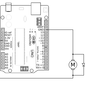 Elektromotor und Diode