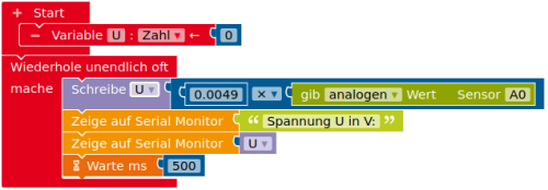 Programm: Spannung an Transistor messen.