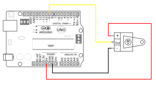 Verschaltung eines Servo am Arduino.