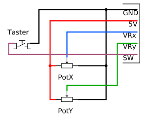 Ersatzschaltplan für das Joystick-Modul.