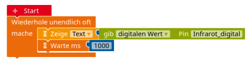 Auslesen des digitalen Wertes des TCRT5000. orl-tcrt5000-digital-auslesen
