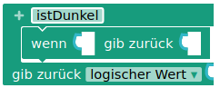 Ansatz für die Funktion "istDunkel".