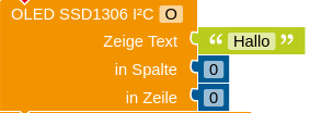 Befehl zur Ausgabe von Text auf dem SSD1306